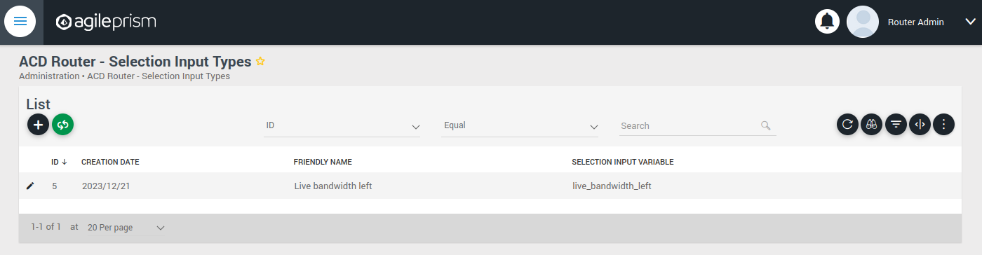 Selection Input Types