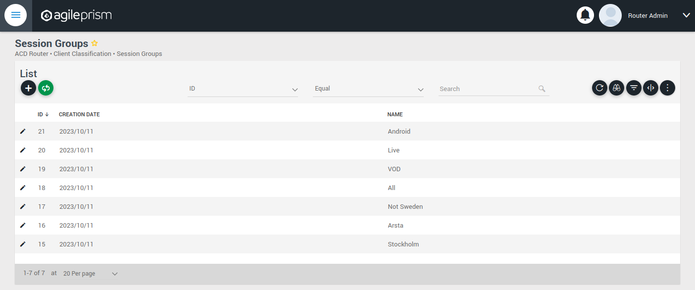 Session Groups